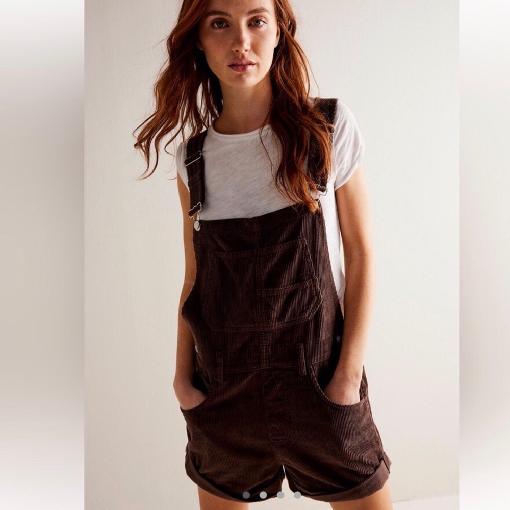 Free People Brown Corduroy Romper